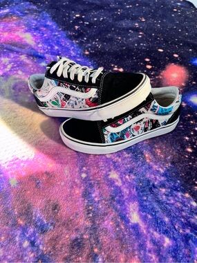Vans Low-Top Sneakers in Black with Multicolor Graphic Panels